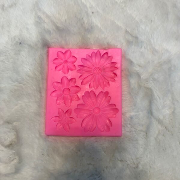 FLOWER PINK CANDLE MOULD 5 CAVITY